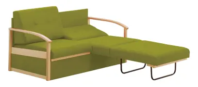 RO - R pohovka rozkládací, dřevěná, látka BORA 38 - látka kiwi